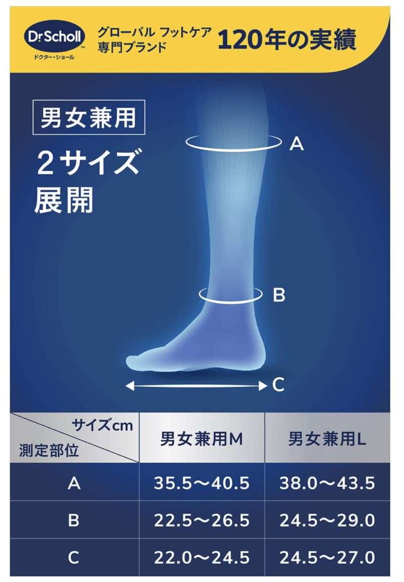 ドクター・ショールフライトソックスのサイズ