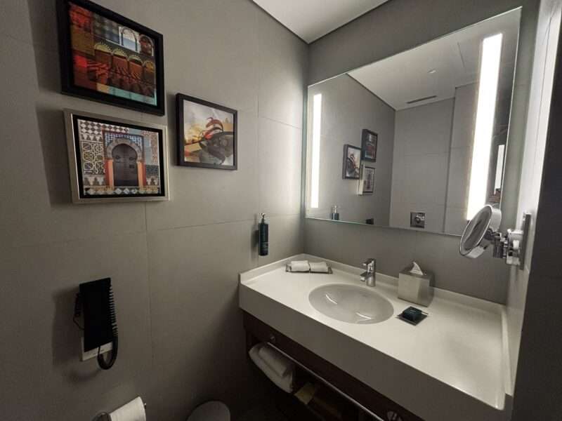 ドバイのホテル「ダブルツリー・バイ・ヒルトン・ドバイ・アルジャダフ」洗面所