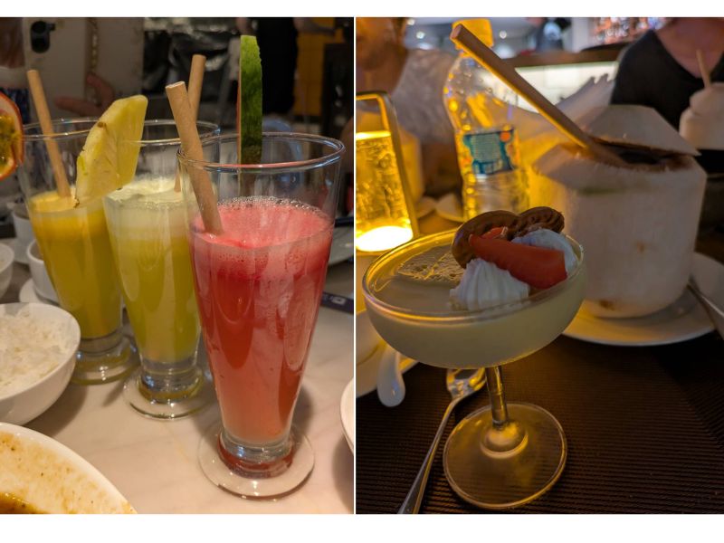 ベトナム・ダナンのvoco Ma Belle Danang「Ciela Skybar and Dining」のジュースとデザート