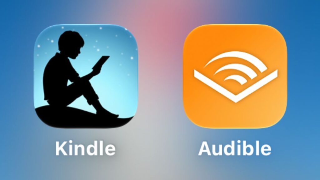 飛行機の暇つぶしに使うKindleとAudibleのアプリのアイコン